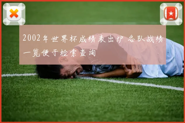 2002年世界杯成绩表出炉 各队战绩一览便于检索查询